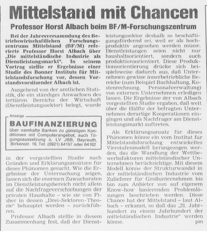 Artikel 1988 Horst Albach