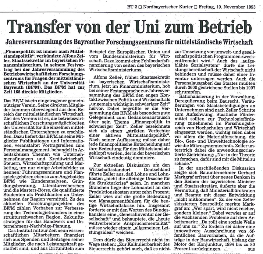 Artikel Transfer von Uni zum Betrieb